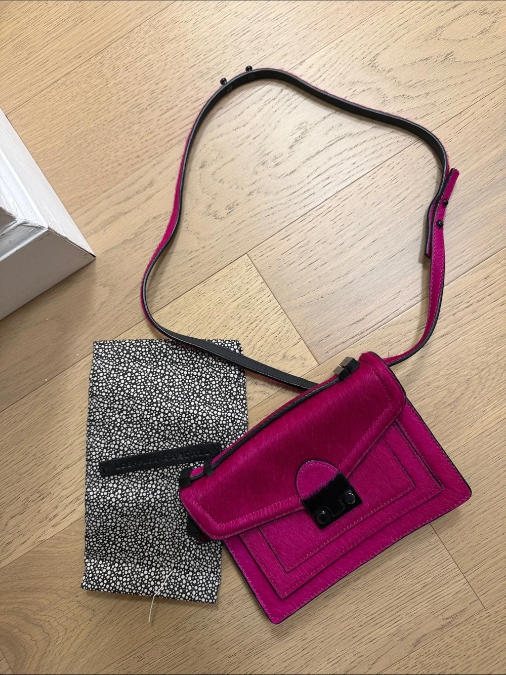 Loeffler Randall Hot Pink Pony Hair Crossbody Shoulder Bag